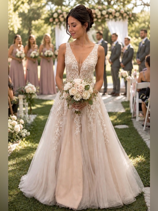 Gigi Designs Dresses & Skirts - Gigi Designs Ivory/Nude Colored Gown
